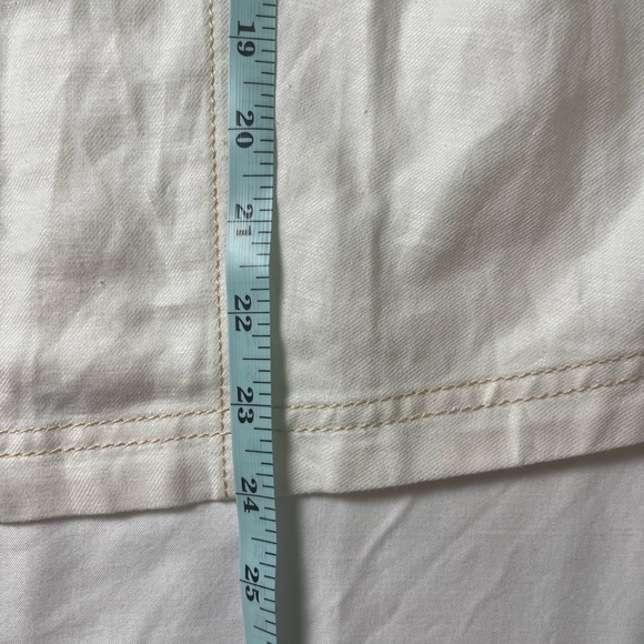 Chico's 3/4 Sleeve Linen Blend Utility Jacket Blazer Alabaster Boho Size 8 - Picture 13 of 13